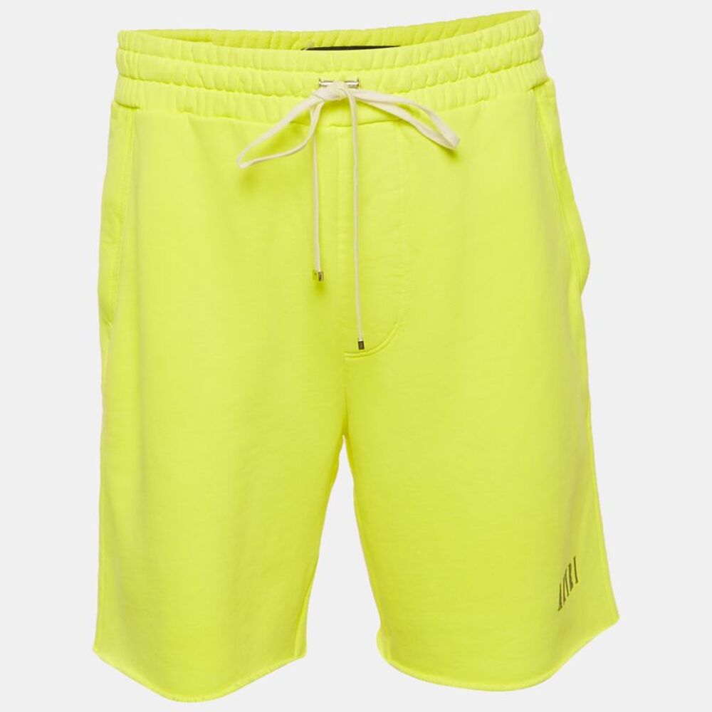 Amiri Lime Cotton Knit Core Logo Sweat Shorts Xl